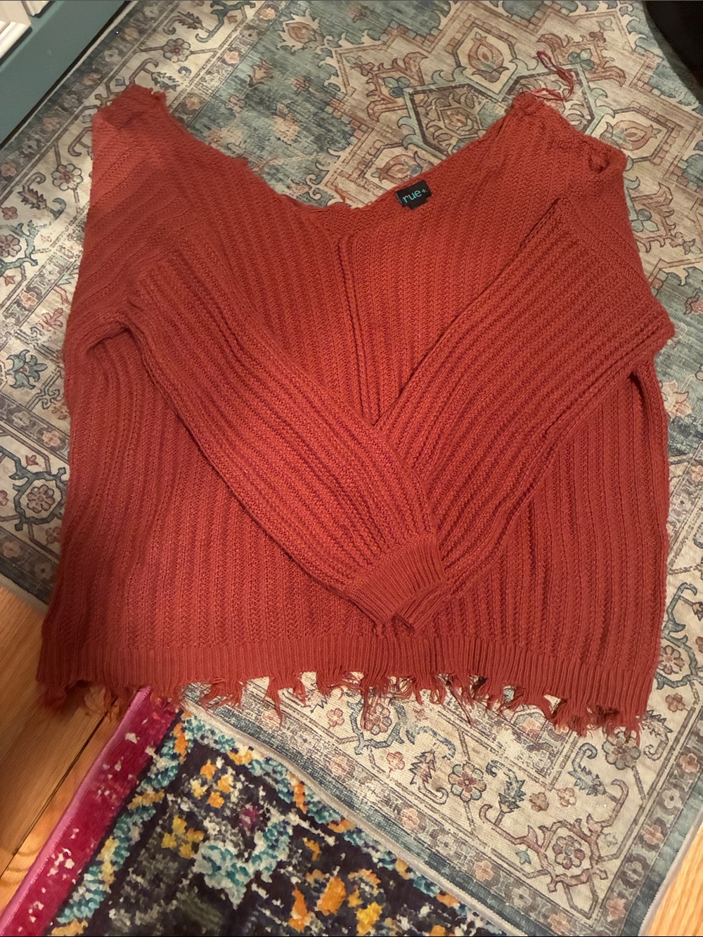 Ribbed V-Neck Sweater
